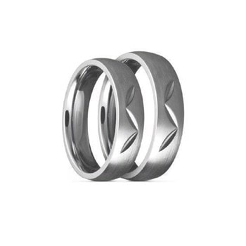 Titanium Vielsesringe med bladmønster, 5 mm bredde